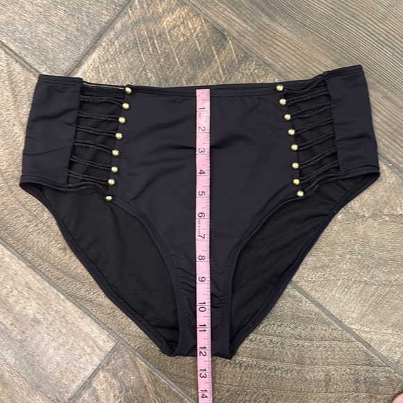 Kenneth Cole Button Up High Waist Bikini Bottom Size Large - Picture 6 of 9